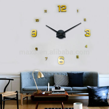 2017 Gold color abrabia number eva foam wall sticker clock for home decoration