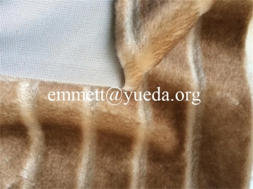 Beige brown coffee colour channeled faux mink fur fabric, channeled mink fake fur