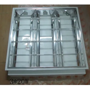 T8 Recessed Fluorecent Louver Fitting Grille Lamp 3x18W 60x60