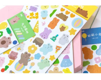 Cute Cartoon Stickers: Adhesive Diary and Calendar Sheets for Kids