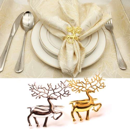 1pcs silver color Christmas fawn napkin ring hotel tableware ring high quality alloy napkin ring Christmas dinner decoration