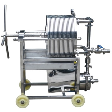 manual plate and frame filter paper/ membrane oil juice filter press fine filtration dragon fruit juice mini filter press