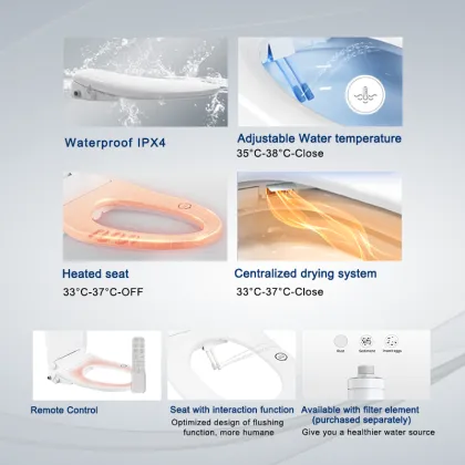 Hot Intelligent Instant WC Toilet Seat - Electronic Bathroom Bidet Smart Toilet Seat Cover