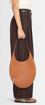Camel Brown Oval Handle Shoulder Bag