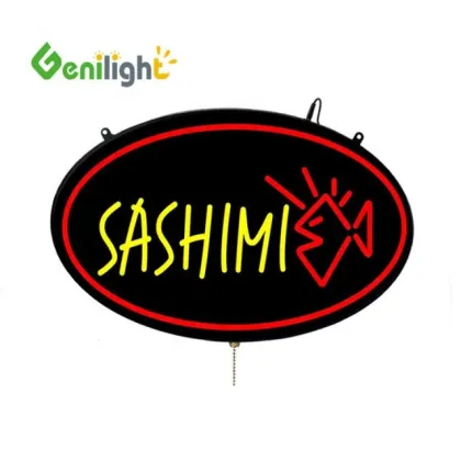 DIY Letter SASHIMI LED Neon Open Sign for Fishing Rod Shop
