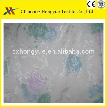 Silver flower print polyester fabric for russia/Bleach first Polyester silver print textile fabric for curtain