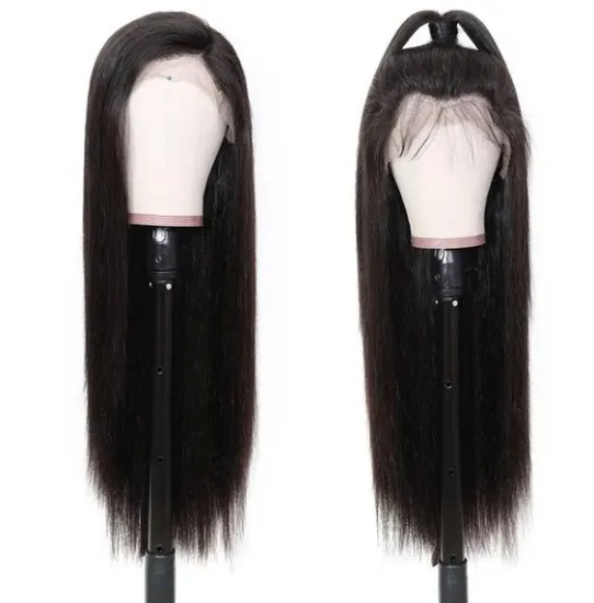 10a 100% Raw Brazilian Human Hair Wholesale Virgin Silky Long Straight Human Hair Transparent 13x6 Lace Front Wig