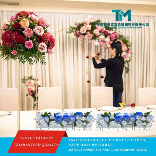 Caixa de flores em acrílico transparente premium para exibição elegante
