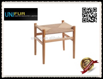 Replica Hans Wegner style wholesale CH53 wooden stools with ratten cushion