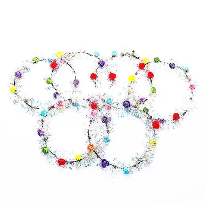 girl flower crowns LED string light flower headband
