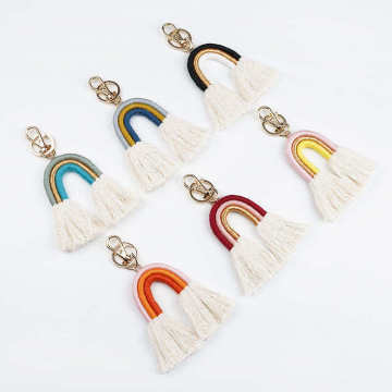 Handmade Boho Rainbow Macrame Keychains for Handbags - Hot Styles