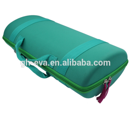 Green Plain Double Portable Wine bottle Carrier With Webbing Handle