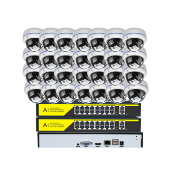 Sistema di telecamere di sicurezza da 5 MP/8MP 32CH con telecamere a torretta Poe Dome e rilevamento del viso