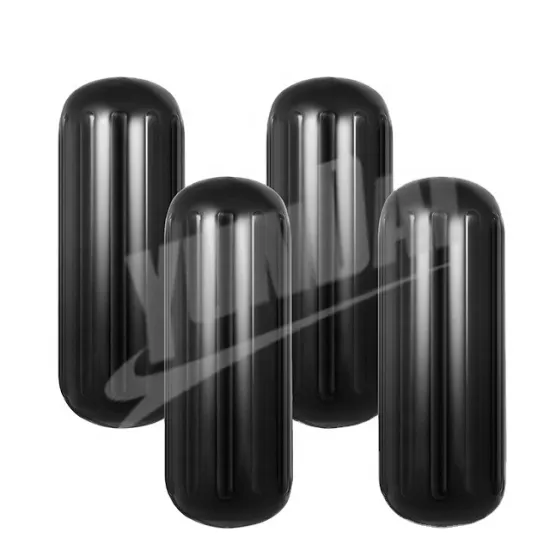 YUNDI 10x26'' 3400g 4 Pack Ribbed Inflatable Vinyl Boat Fender with Ropes & Inflator