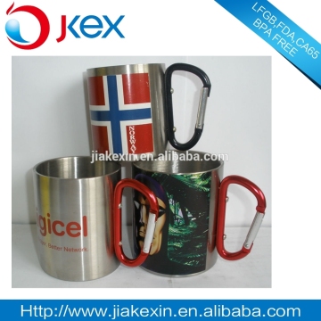 stainless steel travel carabiner mug