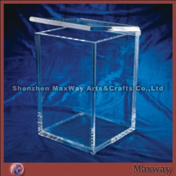 Transparent rectangle polished acrylic/PMMA container/vessel/receptacle box/bin