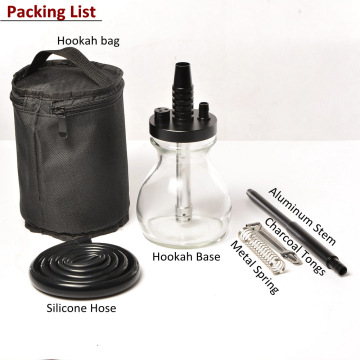 Mini Glass Bottle Hookah Set Small Travel Shisha Pipe Set Chicha with Hookah Bag Silicone Hose Spring Charcoal Tongs Accessories