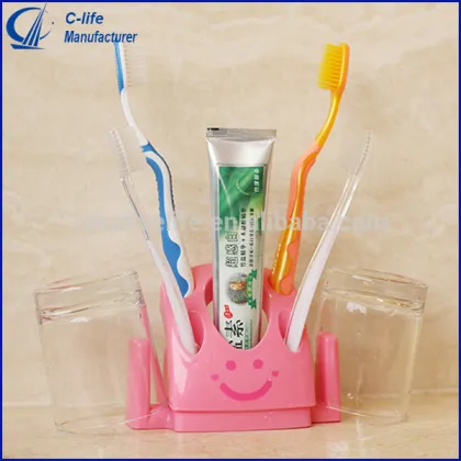 Plastic Smile Toothbrush Holder Bathroom Set