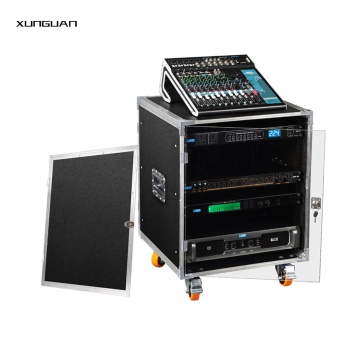 Aluminum Flight Case Rack with Wheels for Audio Mixer Amplifier Storage