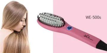 Hair Straightener Ion Brush Pink