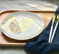 Nowoczesna okrągła porcelanowa płyta obiadowa