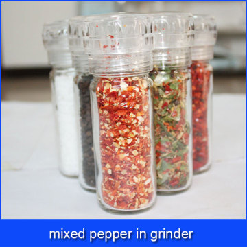 mixed pepper in grinder