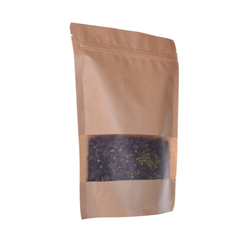 Sac en papier kraft brun compostable avec fenêtre transparente