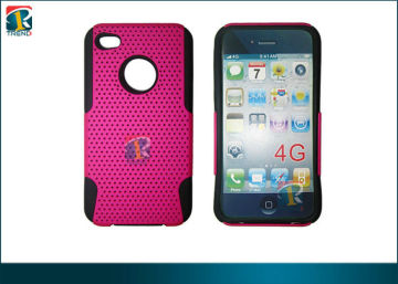 Red, Black, Green, Pink Combo Silicon Mesh Protective Case For Iphone 4 / 4s