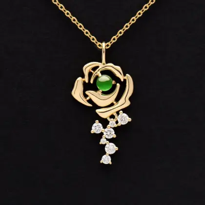 Large mayan jade necklace