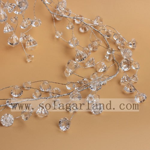 Acrylic Transparent Diamond Shape Bead Garland Tree Branches