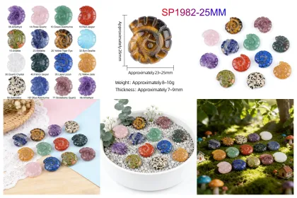 Gemstone Carved Conch Charm Pendant Ornament Natural Stone 25MM Sea Conch Handmade Craved Snail Ornament