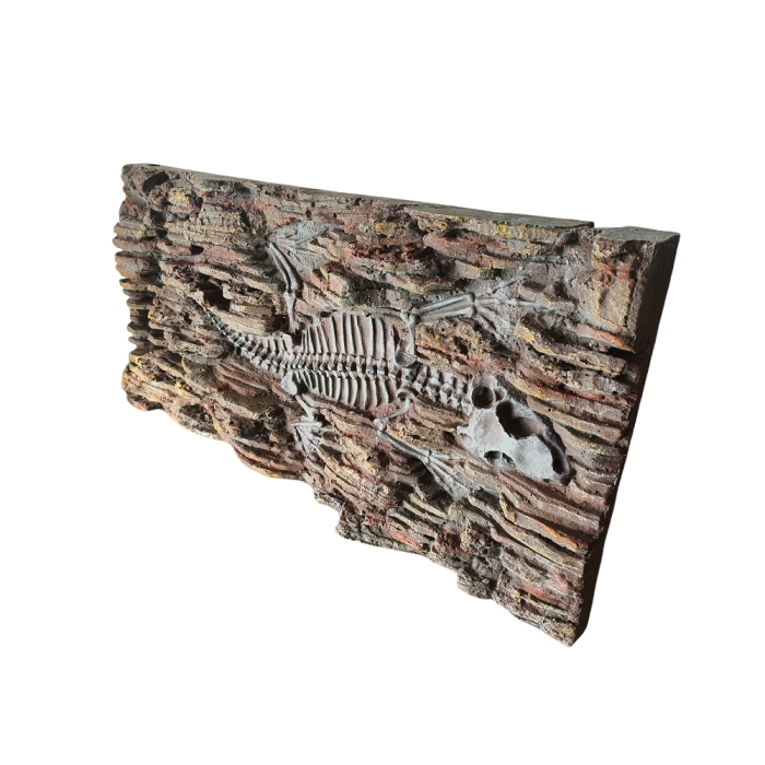 Decoração de rocha fóssil de dinossauros de grandes dimensões para gabinetes de répteis