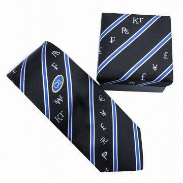Silk Jacquard Tie with Matching Box, Customized Designs and Logos are Welcome