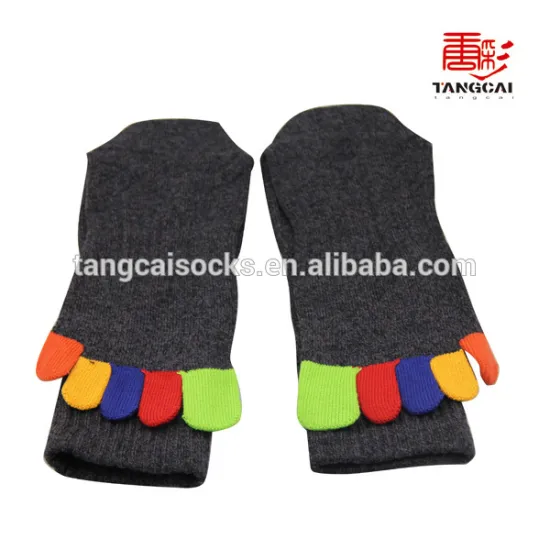 YS-08 dark color, Jacquard,loose specifical five toe socks, cotton five color toe socks