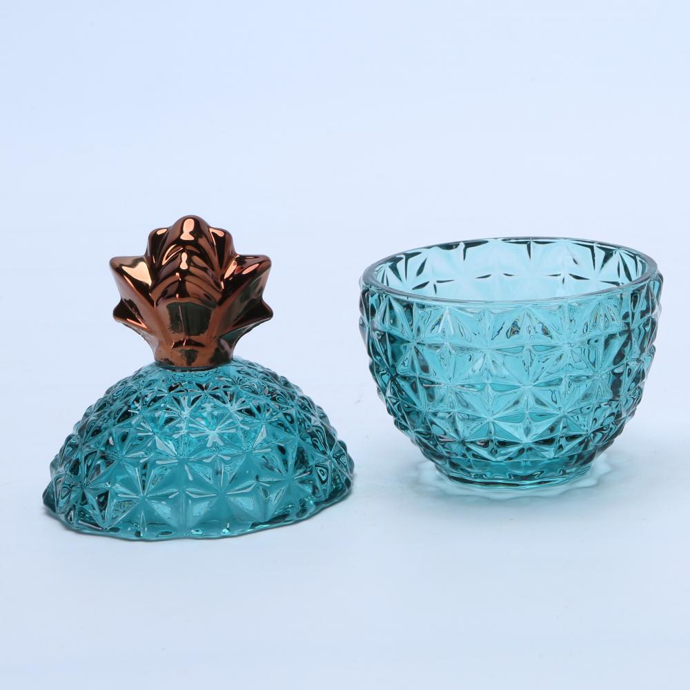 Luxury Copper Glass Pineapple Storage Jar