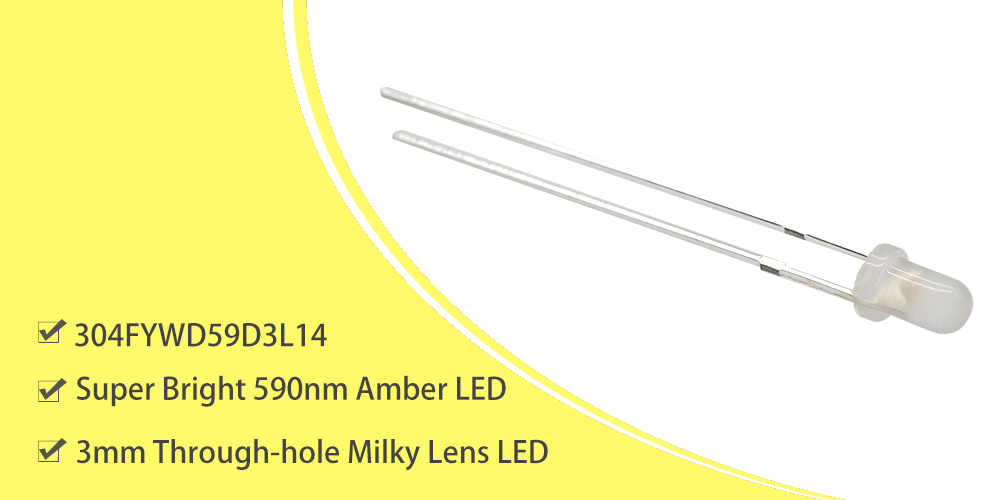 3MM YELLOW LED white Diffused lens