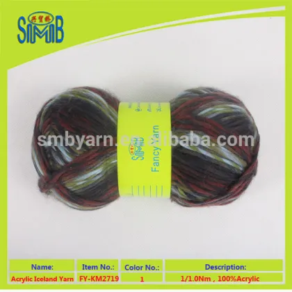 chinese fashion yarn mill SMB popular wholesale oeko tex quality cheap 100% acrylic icelandic knitting yarn on balls