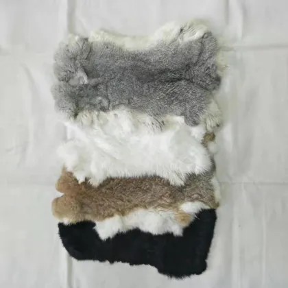 Clothing Accessories High Quality Raw Rabbit Fur Natural Rabbit Skin Real Genuine Rabbit Fur