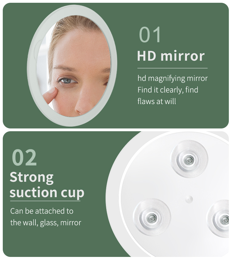 Wall Mounted Suction Cup Bathroom Mirror Shower, High Quality Wall Mounted Suction Cup Bathroom