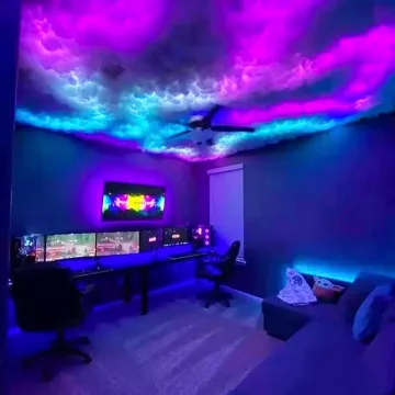 RGB 3D Thunderstorm Ceiling Light with APP Control for Bedroom Party