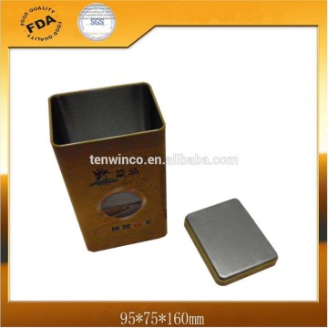 Square Tea Tin Can with Inner Plug Lid