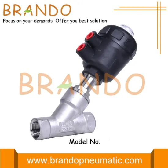 3/4'' DN20 PN25 Pneumatic Threaded Angle Seat Valve