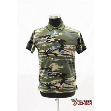 Camisa polo masculina sólida com impressão