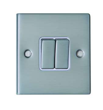 10 AMP 2 Gang 1 Way Stainless Switch