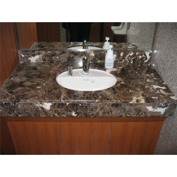 Emperador Dark Spanish Marble Bathroom Vanity Tops, Round Table Tops