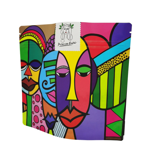 borsa standup colorata stampata personalizzata per caffè