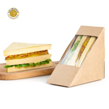 OOLIMAPACK Disposable Paper Sandwich Cake Box: Small Sandwich Wedge Box