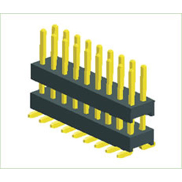 2,00 mm (.079 &quot;) Pitch Pin -huvudet Dual Row Plast SMT/SMD Rak