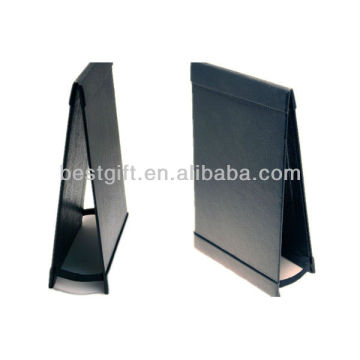 table menu holder, standing leather menu holder