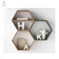 Floating Hexagon Wall Mount Home Decor Wooden Shelf